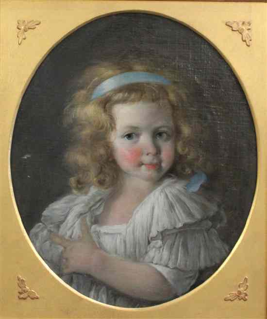 Appraisal: After Greuze oil on canvas Portrait of a girl with