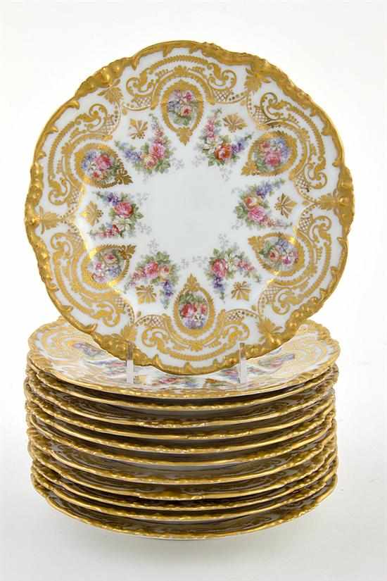 Appraisal: Set of twelve Limoges porcelain plates J Pouyat circa -