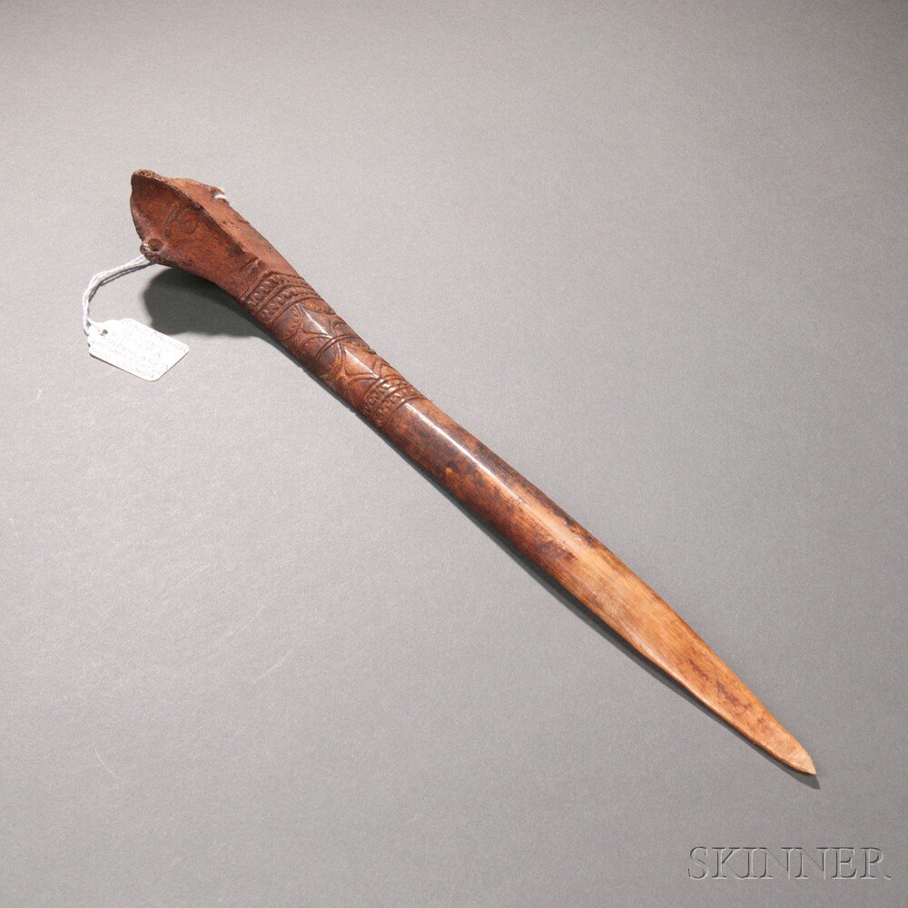 Appraisal: New Guinea Bone Dagger Abelam people Maprik area with geometric