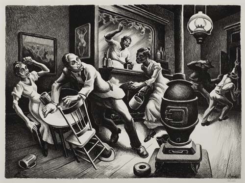 Appraisal: THOMAS HART BENTON Frankie and Johnnie Lithograph x mm x