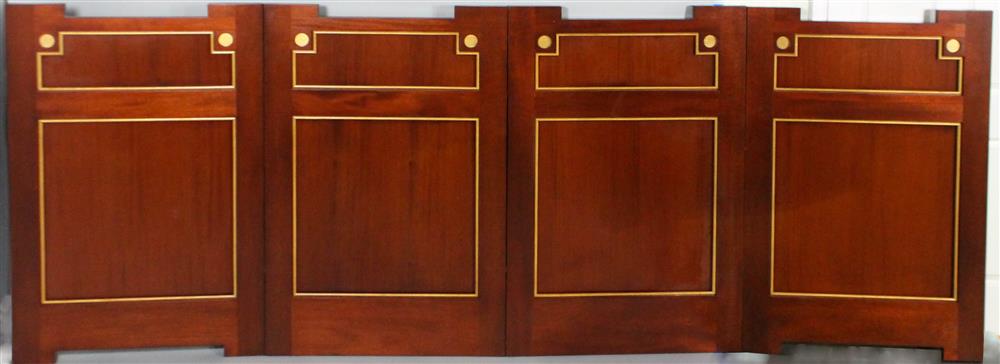 Appraisal: CLASSICAL MAHOGANY FOUR-PANEL SCREEN each panel having a shaped top