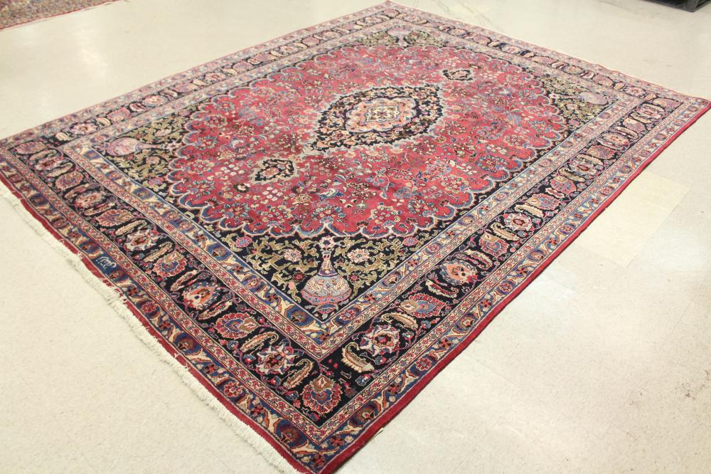 Appraisal: SEMI-ANTIQUE PERSIAN KASHMAR CARPET Khorassan Province Sarouk floral and central