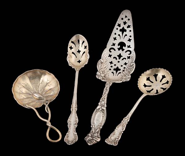 Appraisal: A group of sterling flatware serving pieces comprising Rose berry