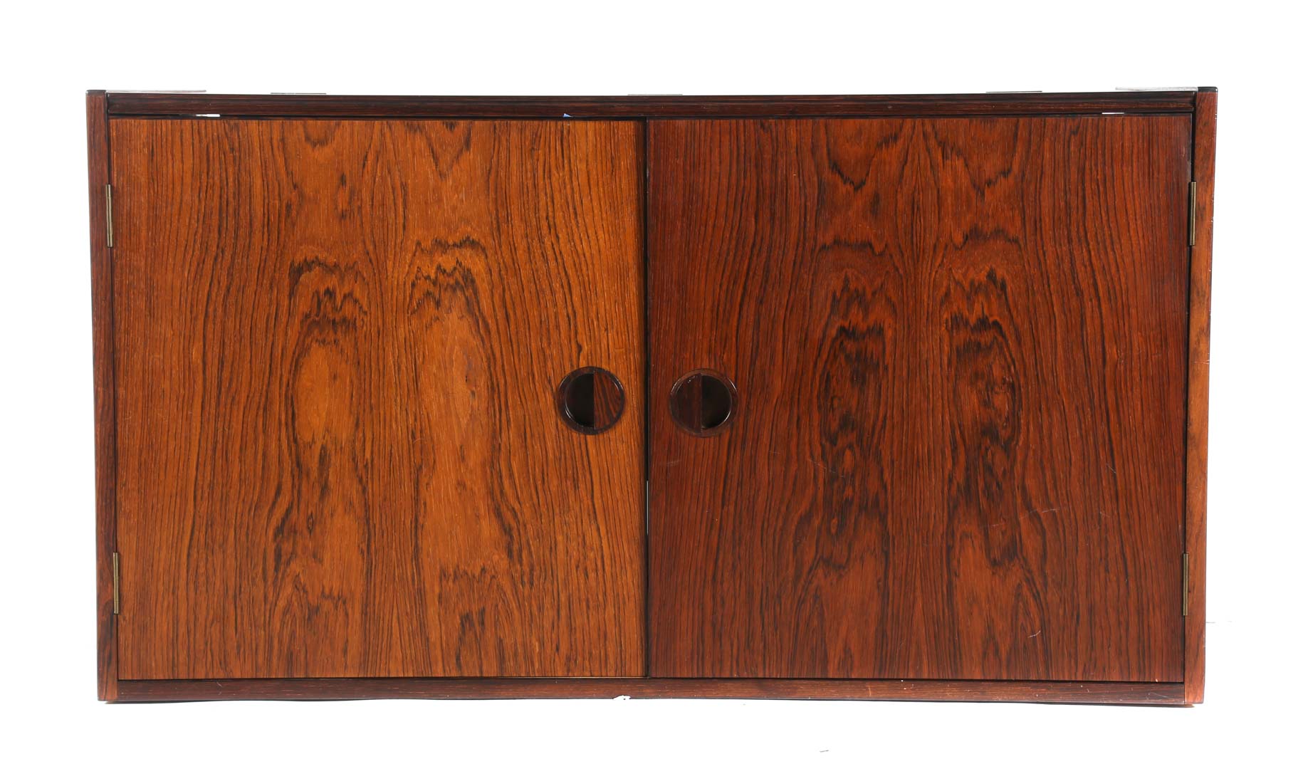 Appraisal: Hansen Guldborg rosewood hanging cabinet two doors with fitted interior