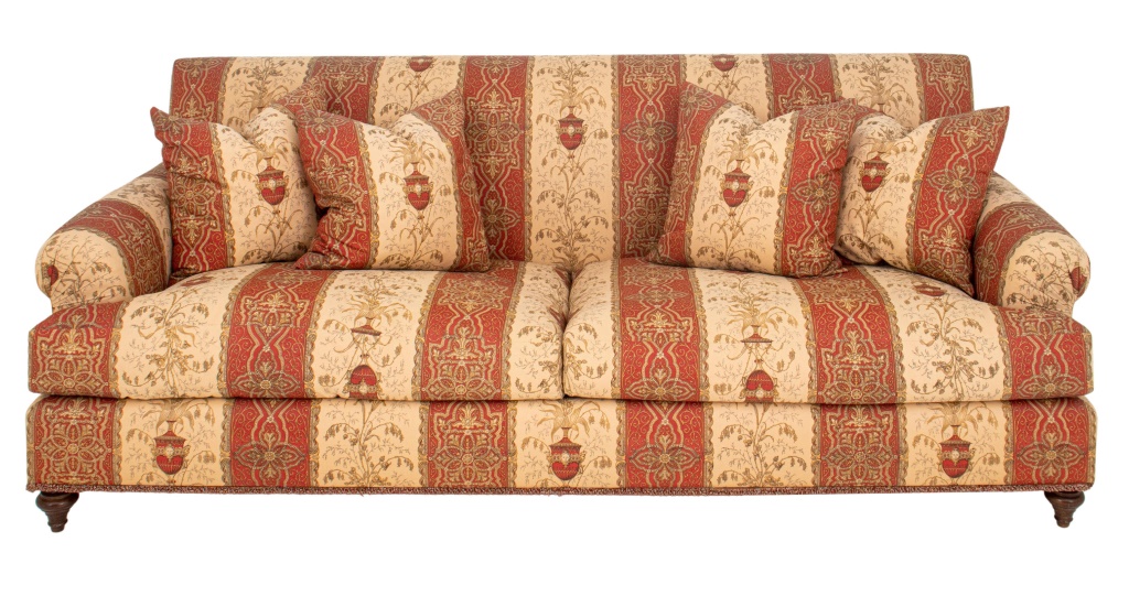 Appraisal: GEORGE SMITH ATTR PRINTED LINEN UPHOLSTERED SOFA George Smith attributed