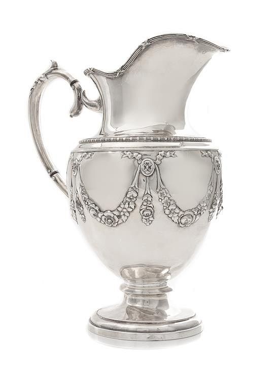 Appraisal: A French Silver Water Pitcher Maker's Mark Coronet Surmounting a