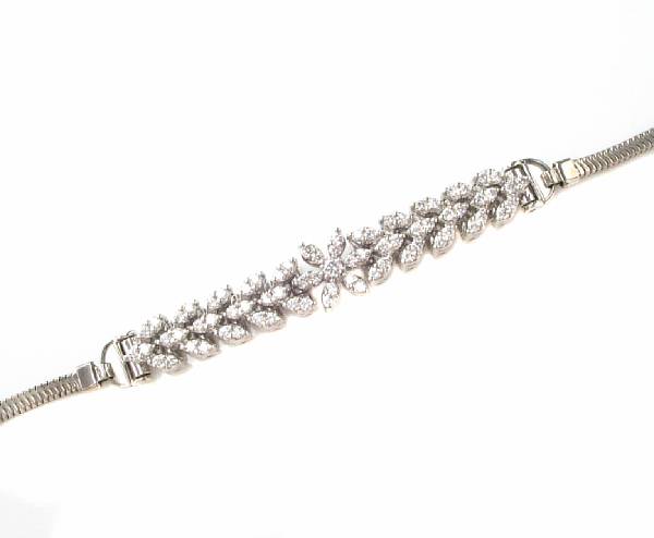 Appraisal: A diamond and k white gold bracelet a bracelet set