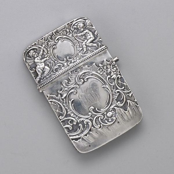 Appraisal: BAROQUE SILVER CARD CASE Condition Report