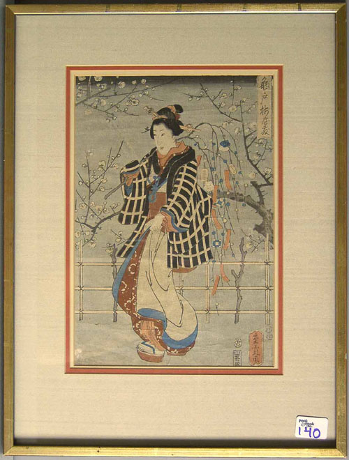 Appraisal: Japanese woodblock th c x