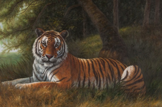 Appraisal: Artist Unknown th century Tiger oil on canvas Unsigned x