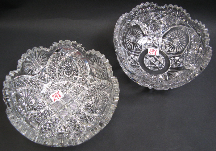 Appraisal: TWO AMERICAN BRILLIANT CUT CRYSTAL BOWLS each in elaborately cut