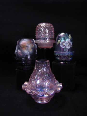 Appraisal: Four Fenton Art Glass Fairy Lamps inches to inches tall