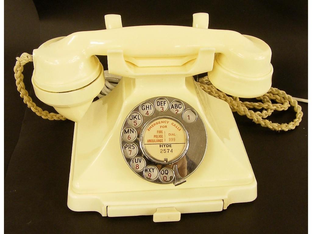 Appraisal: s series ivory Bakelite dial telephone high