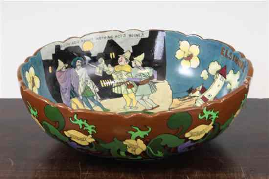 Appraisal: A Foley 'Intarsio' bowl decorated with the Shakespeare subjects 'Much