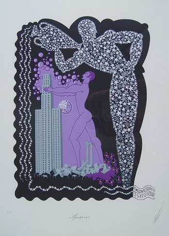 Appraisal: ERTE AQUARIUS ARTIST PROOF SERIGRAPH '' x '' sight size