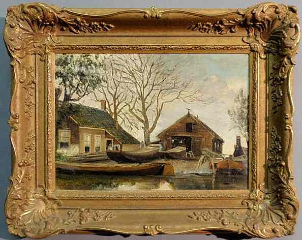 Appraisal: de Bock Theophile Dutch - oil on canvas laid on