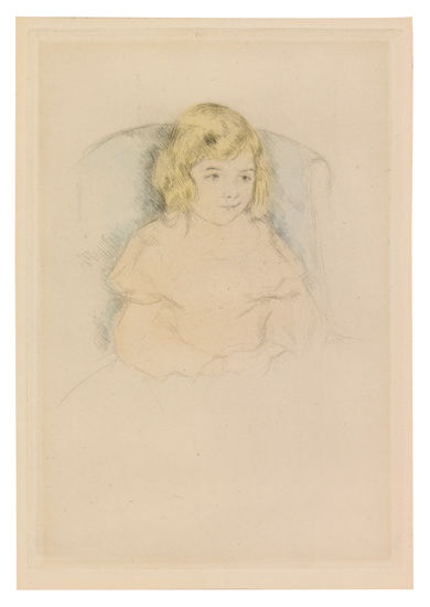 Appraisal: MARY CASSATT Sara Smiling Color drypoint on cream wove paper