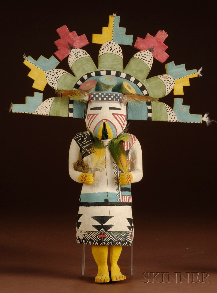 Appraisal: Southwest Polychrome Carved Wood Kachina c mid- th century depicting