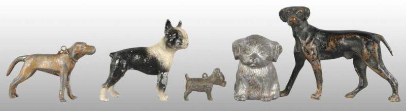 Appraisal: Lot of Dog Figurines Description White metal and lead Two