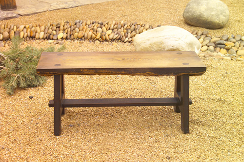 Appraisal: ROYCROFT Ali Baba bench with a half log mounted on