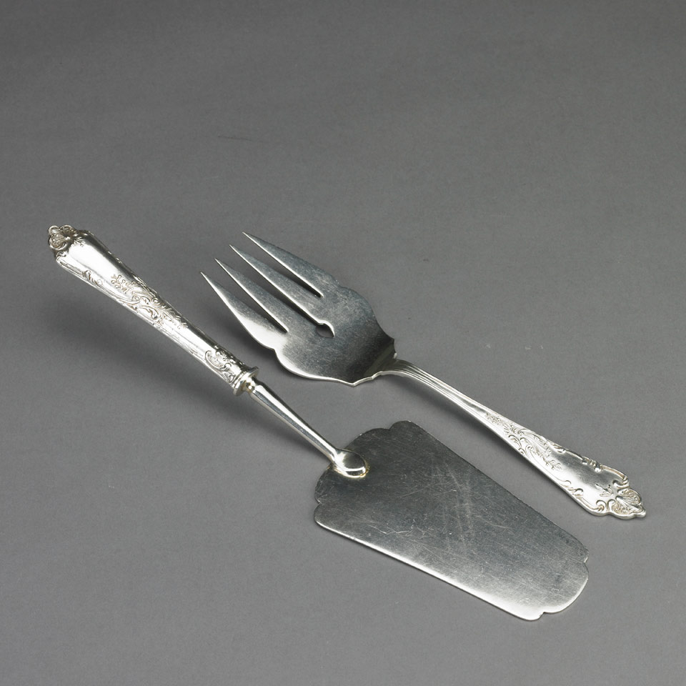 Appraisal: Russian Silver Pie Slice and Serving Fork Moscow - makers