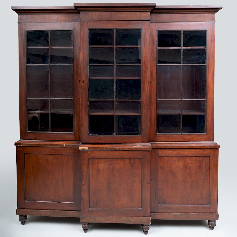 Appraisal: Classical Mahogany Breakfront Bookcase Baltimore ft x ft x in