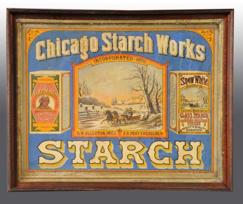 Appraisal: Cardboard Chicago Starch Works Sign Description Late s Some staining