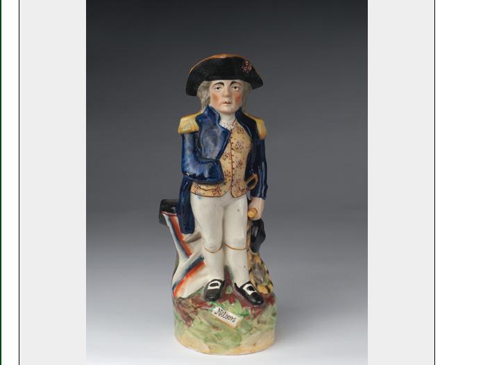 Appraisal: STAFFORDSHIRE FIGURAL TOBY JUG OF 'ADMIRAL NELSON ' EARLY TO