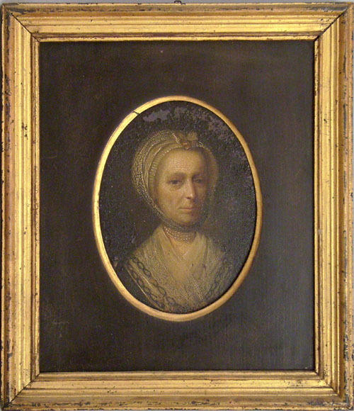 Appraisal: European oil on tin portrait of a woman th c