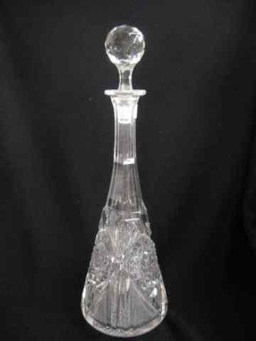 Appraisal: Brilliant Period Cut Glass Tall Decanter starburst with fancy trim