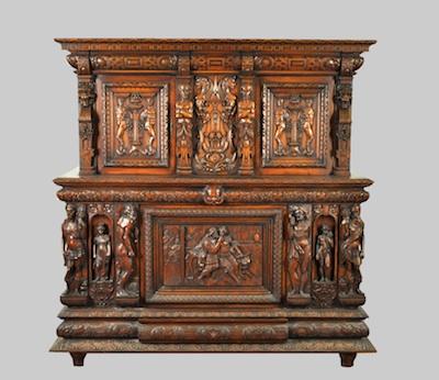 Appraisal: A Carved Belgian Dining Cabinet ca Early th Century Very