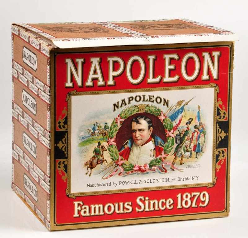 Appraisal: Napoleon Cigars Display Box Description Early colorful cardboard litho box