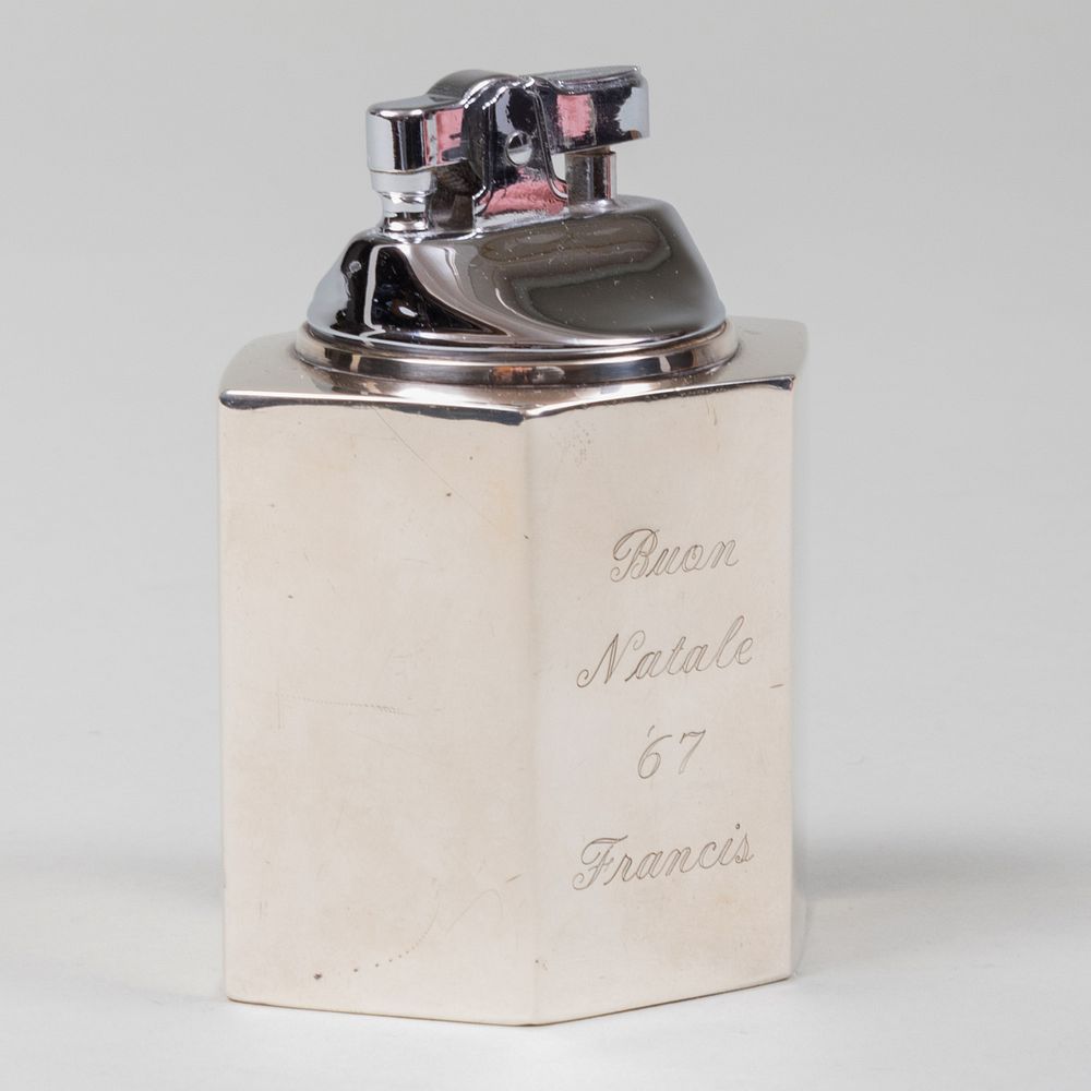 Appraisal: American Silver Table Lighter Inscribed from Frank Sinatra Marked 'Sterling'