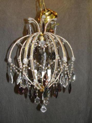 Appraisal: Gilt Metal and Beaded Chandelier From an East nd St