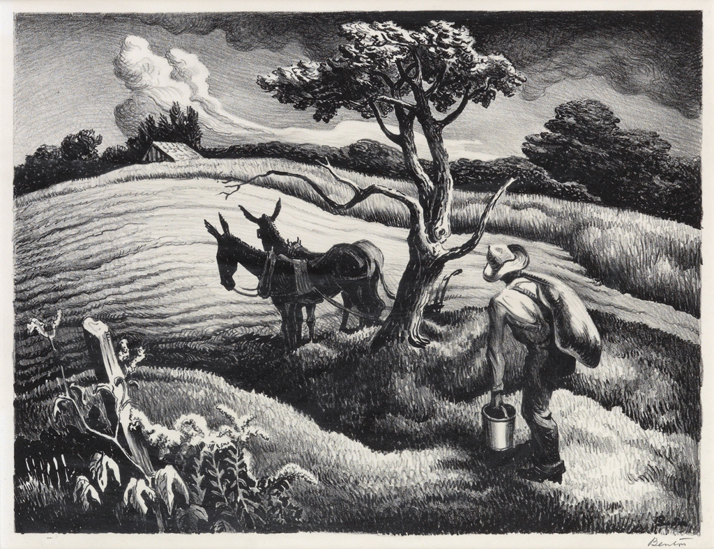 Appraisal: THOMAS HART BENTON Approaching Storm Lithograph x mm x inches