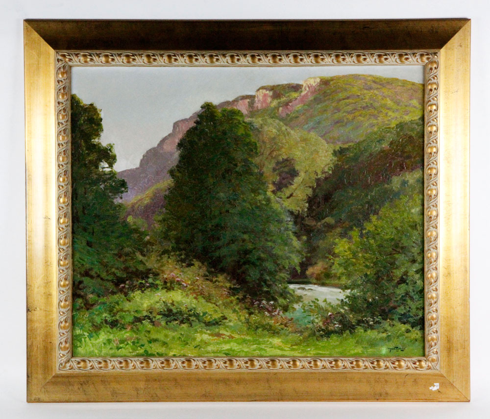 Appraisal: - Montagney Mountain and Stream Montagney mountain and stream signed