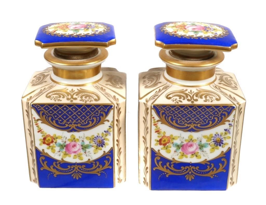 Appraisal: FRENCH PORCELAIN PERFUMES PAIR SIGNEDMarked JP on bottoms Measure about