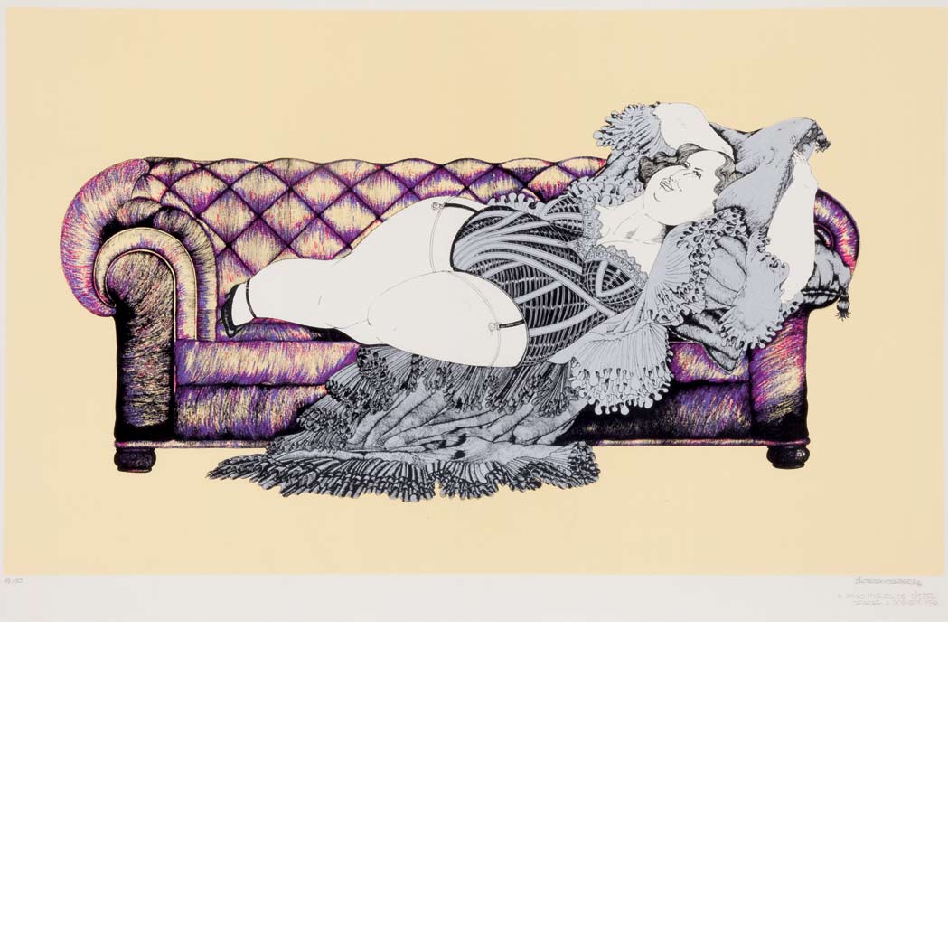 Appraisal: Dieter Grossberg ODALISQUE Color lithograph signed dated numbered and dedicated