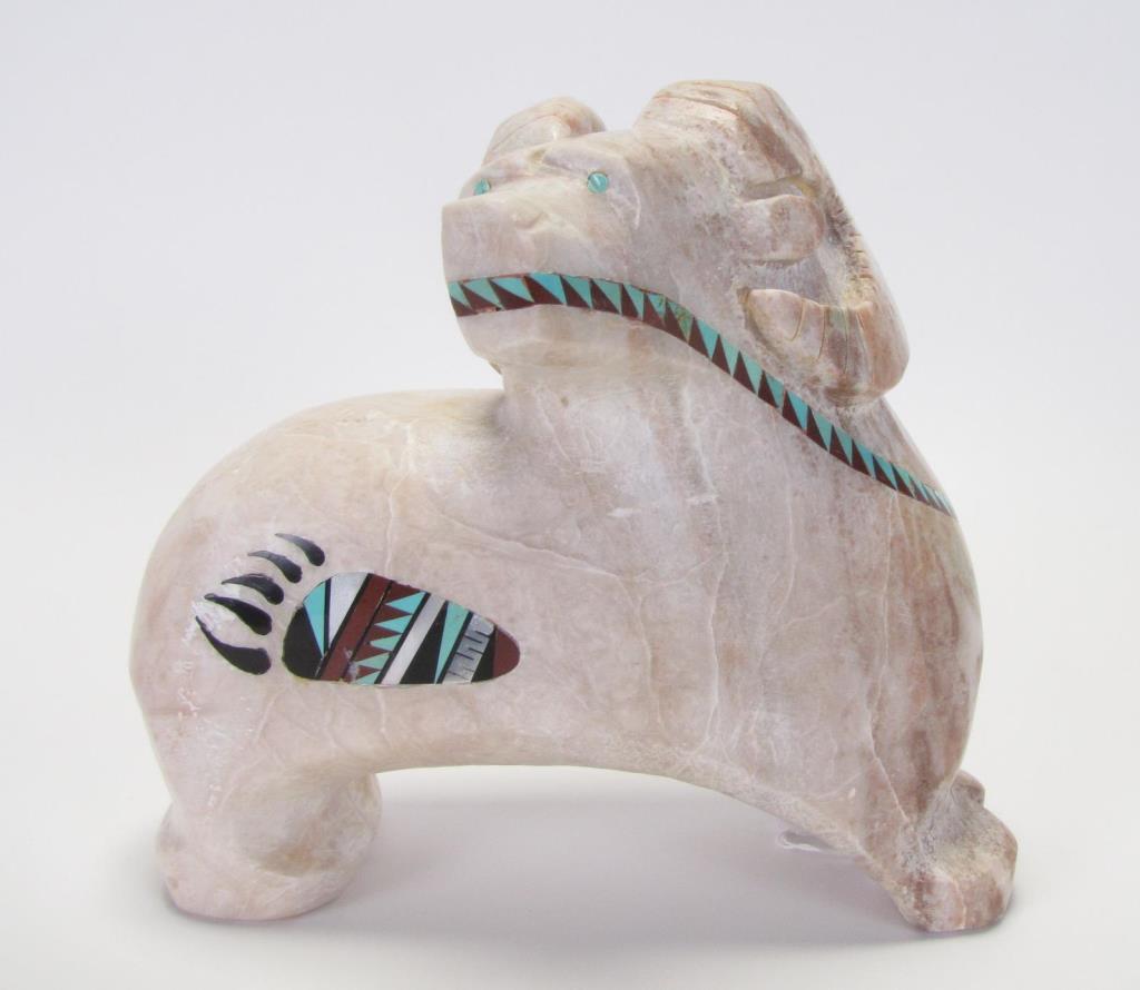 Appraisal: Southwest Indian Stone Ram Fetish hand carved soapstone fetish depicting