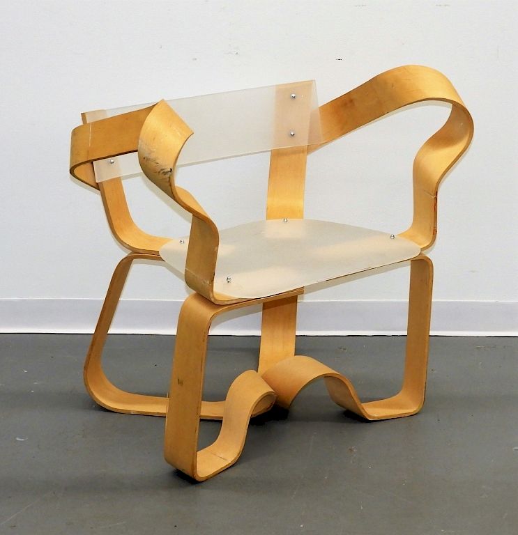 Appraisal: Contemporary Design Laminated Bentwood Chair United States Contemporary Free form