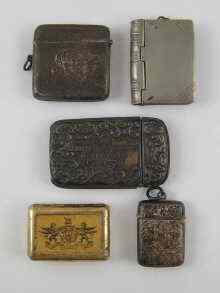 Appraisal: A mixed lot comprising an engraved silver vesta Birmingham a