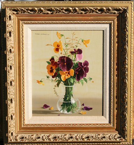 Appraisal: ANTONELLI Piero Italian - ''Pansies'' Oil Masonite '' x ''