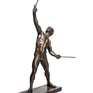 Appraisal: Artist Unknown Early th Century Male Athlete Playing Diabolo bronze