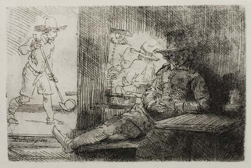 Appraisal: REMBRANDT VAN RIJN The Golf Player Etching x mm x