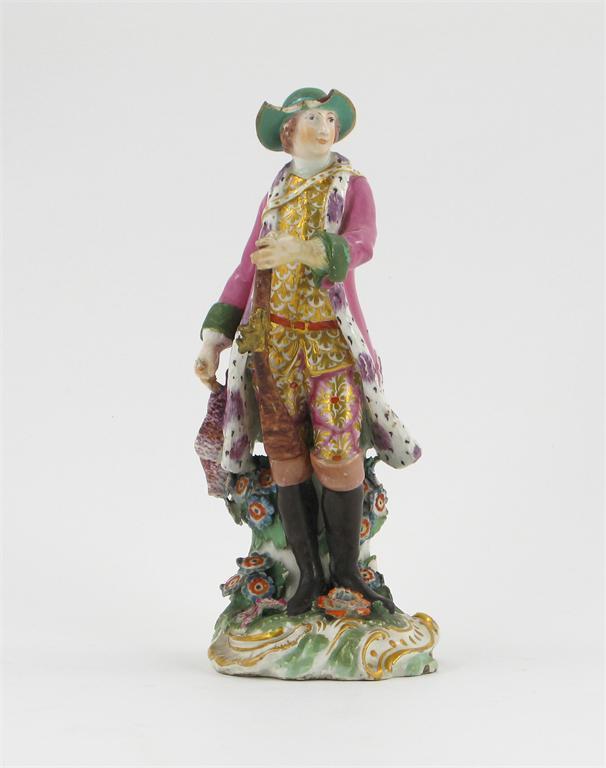 Appraisal: A Chelsea figure of a hunter