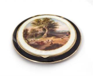 Appraisal: An Austrian Enameled Silver Compact Vienna th Century the lid