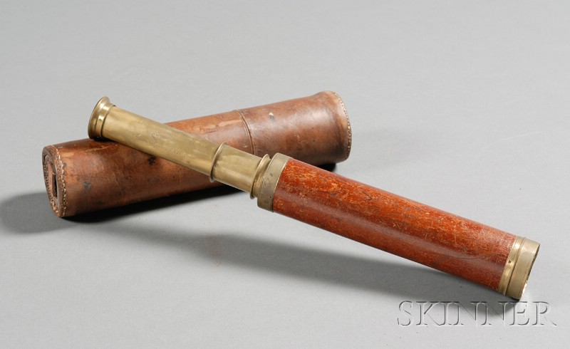 Appraisal: -inch Three-Draw Spyglass by Ramsdon the in mahogany barrel with