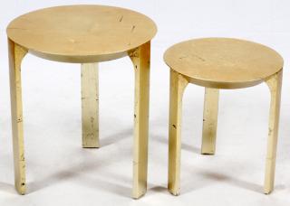 Appraisal: GOLD LEAF NESTING TABLES H Measuring H and H Three