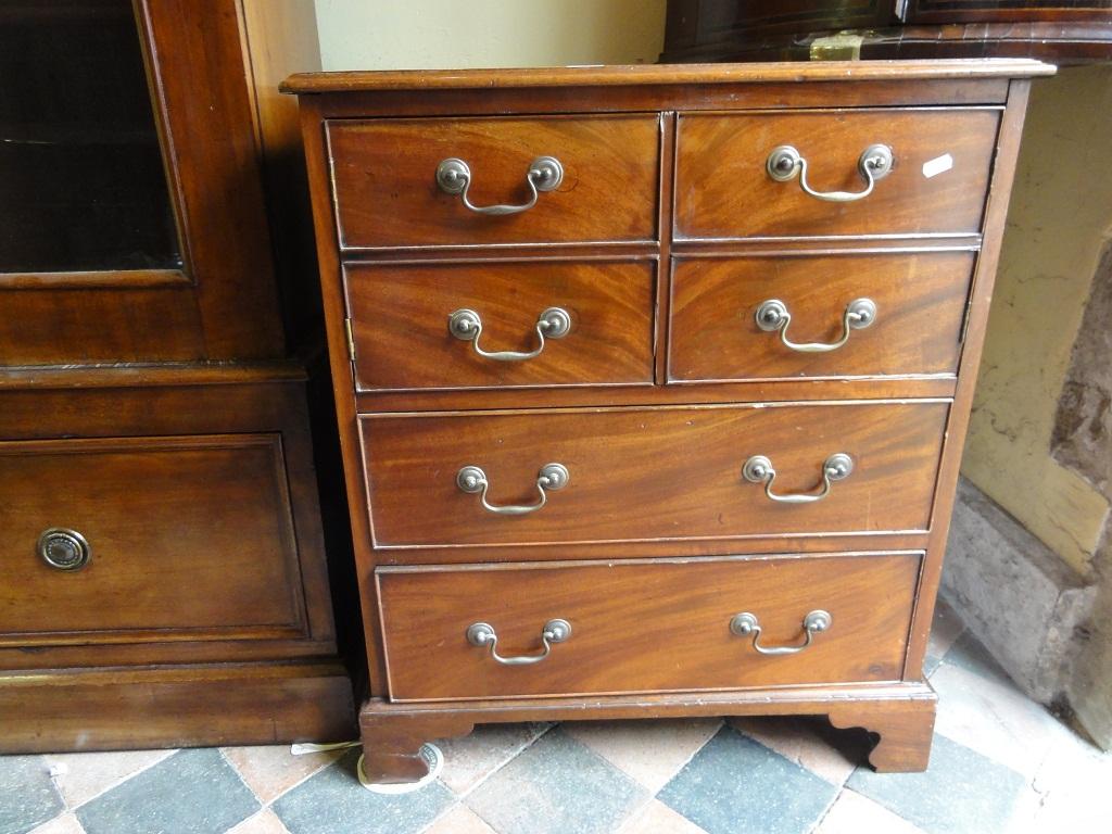 Appraisal: A small th century mahogany chest fitted with two frieze