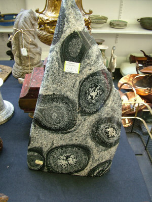 Appraisal: An orbicular granite freeform and a sphere height cm and